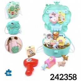 BOLSITO VERDE ACCESORIOS MASCOTAS 19 PIEZAS