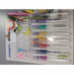 BOLIGRAFOS PURPURINA 8UD COLGANTE