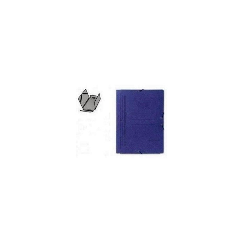 CARPETA FOLIO CARTON GOMAS SOLAPAS AZUL MARIOLA