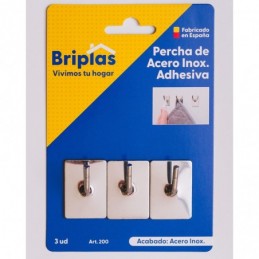 PERCHA ADHESIVA METALICA 3UD BLISTER