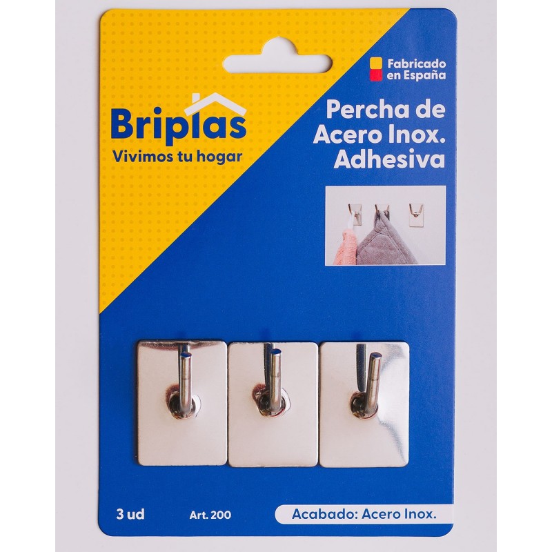 PERCHA ADHESIVA METALICA 3UD BLISTER