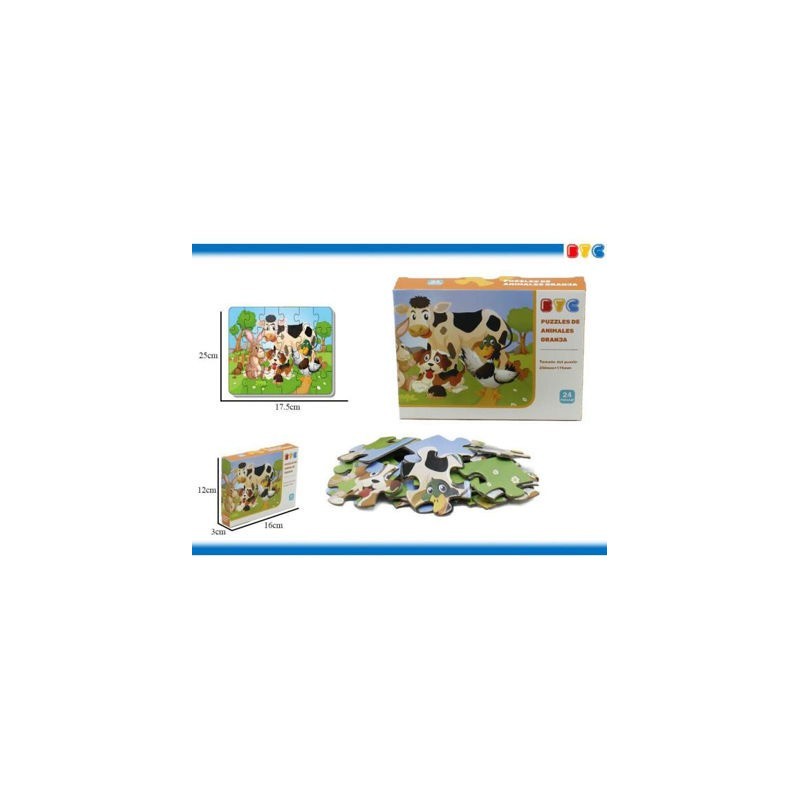 PUZZLE 24PZ ANIMALES GRANJA CAJA