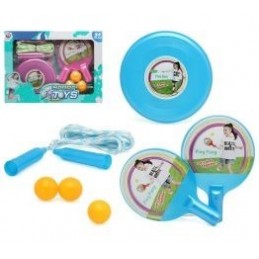 SET PALAS PLAYA FRISBEE SALTADOR CAJA