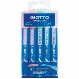 5 ROTULADORES GIOTTO TURBO PRO ACUARELABLE PASTEL