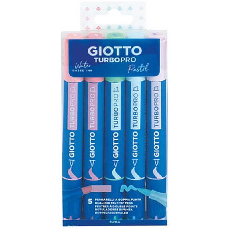 5 ROTULADORES GIOTTO TURBO PRO ACUARELABLE PASTEL