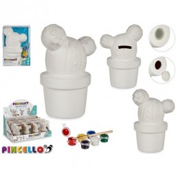 HUCHA CERAMICA CACTUS 2 PUNTAS+PINTURAS