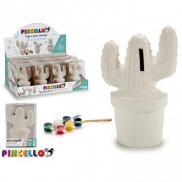 HUCHA CERAMICA CACTUS 3 PUNTAS+PINTURAS