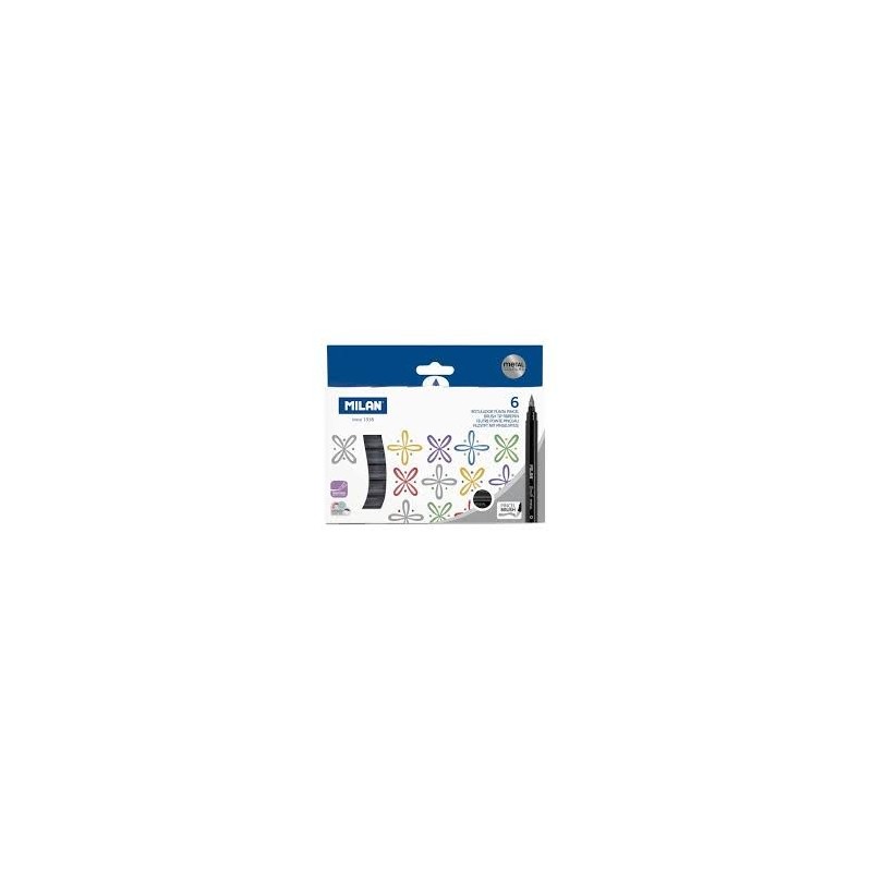 CAJA 6 ROTULADORES PUNTA PINCEL METAL