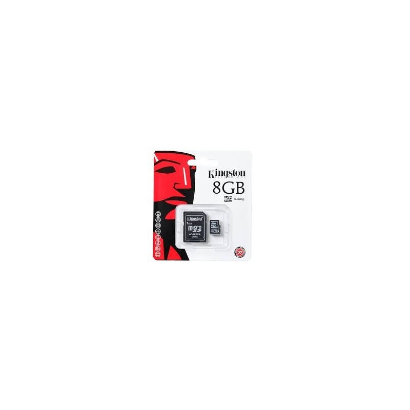 MEMORIA MICRO SD 8GB HC KINGSTON 1 ADAP CLASE 4