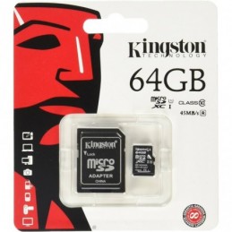 MEMORIA MICRO SD 64GB KINGSTON CLASE 10 UHS-I 80R