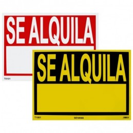 CARTEL SE ALQUILA 100x70 AMARILLO PLASTIFICADO
