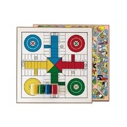 TABLERO PARCHIS OCA MADERA CON ACCESORIO 33x33