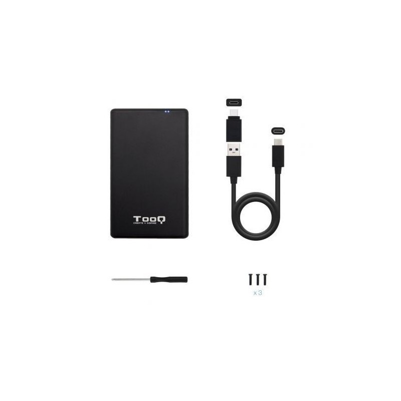 CAJA EXTERNA TOOQ 2.5P USB 3.1 + CABLE USB A a C
