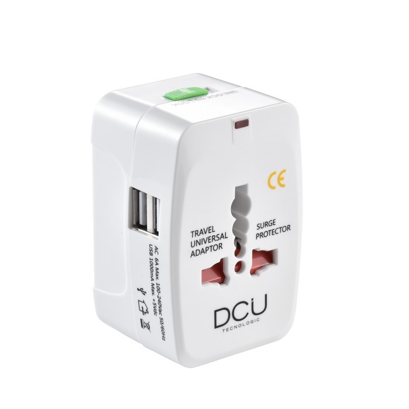 ADAPTADOR ENCHUFE VIAJE 2 USB TRAVEL