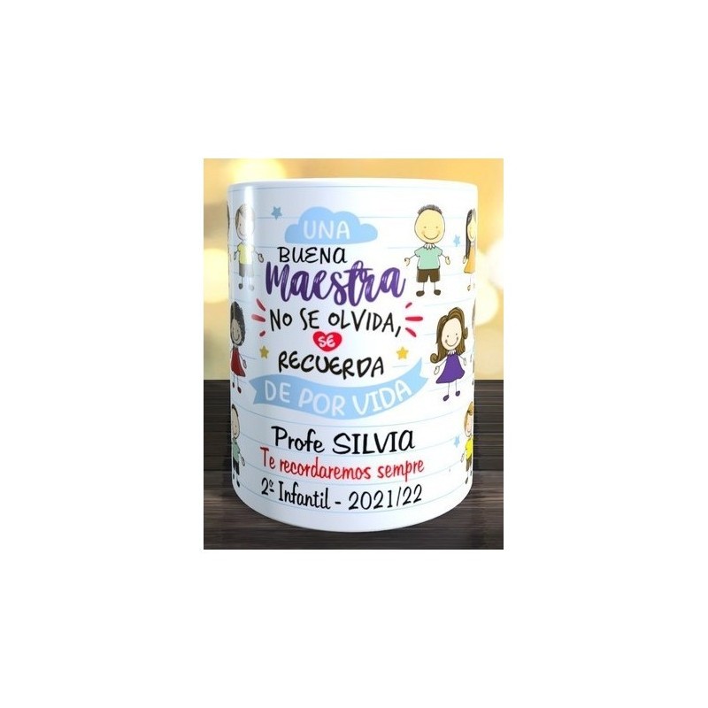 TAZA UNA MAESTRA NO SE OLVIDA SE RECUERDA DE POR V