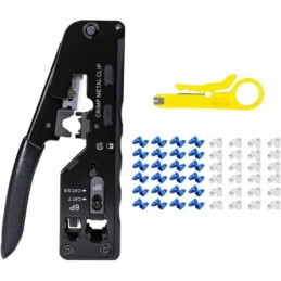 CRIMPADORA RJ45/RJ11/RJ12 CAT 7 + PELADOR + 50 RJ