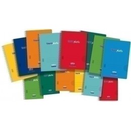 BLOC ESPIRAL FOLIO 80H PP LISO 90GRSCOLORES SURTID