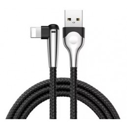 CABLE MICRO USB TPE CON LUZ 2.4AMP 1MT NEGRO