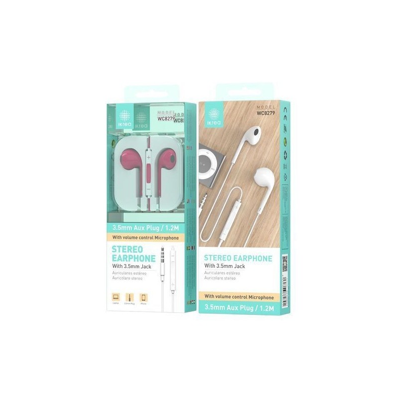 AURICULARES  AURICULARES STEREO ABS+TPE 3.5MM 1.2M