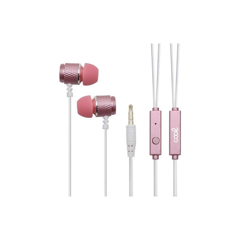 AURICULARES STEREO CON MICROFONO ROSA 3.5MM