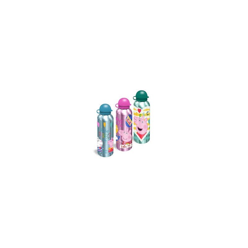 BOTELLA CANTIMPLORA ALUMINIO 500ml DE PEPPA PIG