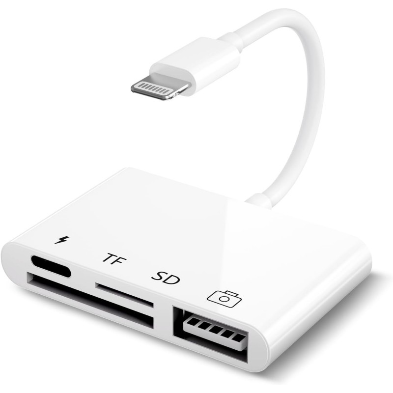 OTG LECTOR DE TARJETAS USB 4 IN 1 LIGHTNING