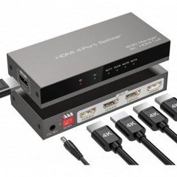 SPLITTER HDMI 1 IN 4 OUT 4K GESTION EDID + CABLE
