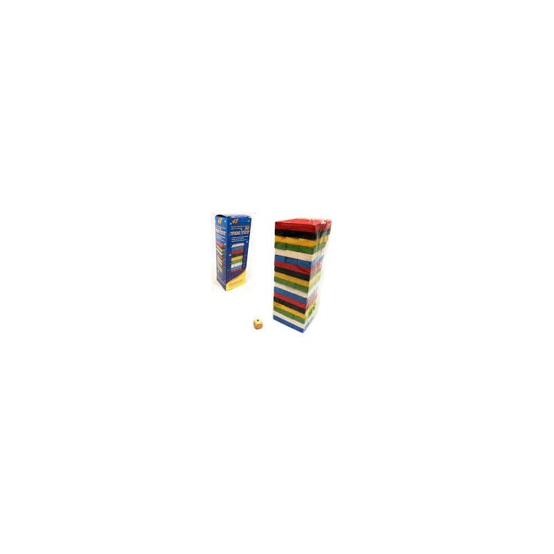 TORRE JENGA MADERA COLORES