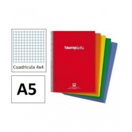 BLOC ESPIRAL CUARTO 80H PP CUADRO 4MM 90GR