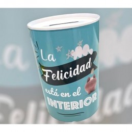 HUCHA METAL FELICIDAD 15x10CM