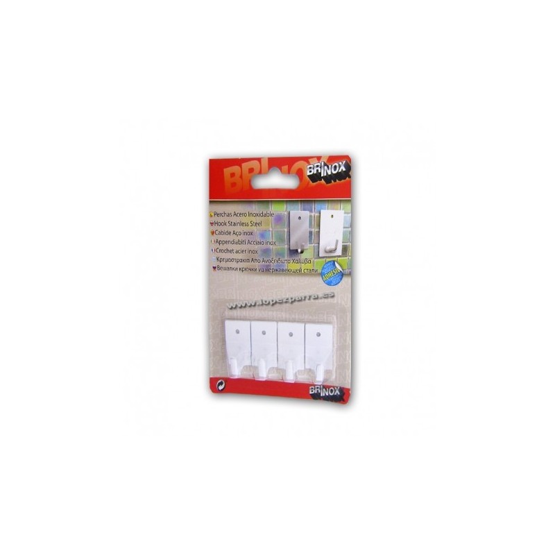 PERCHA ADHESIVA METAL 4 UDS