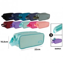 ESTUCHE PLUMIER TRES CREMALLERAS SAMPACK