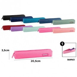 ESTUCHE UNA CREMALLERA 20.5x3.5x4CM COLORES SURTID