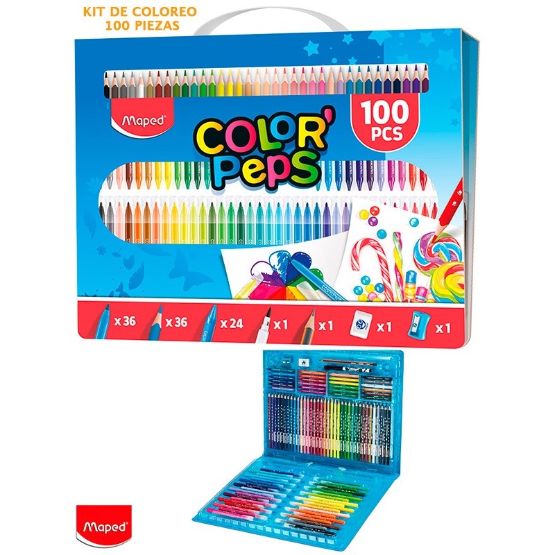 KIT DE COLORES 100 PIEZAS COLOR PEPS MAPED