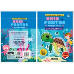 LIBRO UNIR LOS PUNTOS APRENDO INGLES ANIMALES MARI