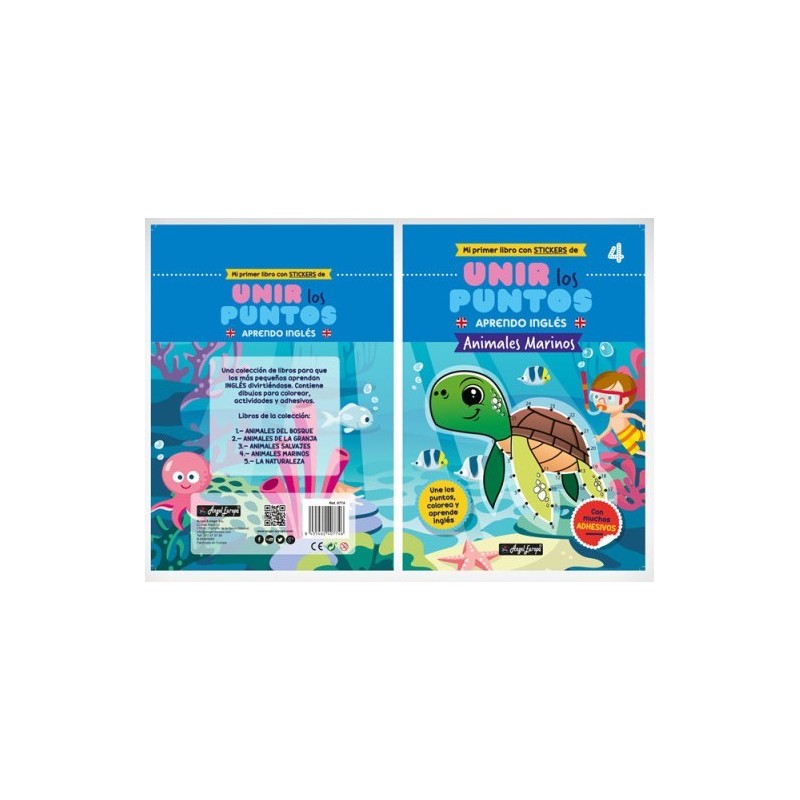 LIBRO UNIR LOS PUNTOS APRENDO INGLES ANIMALES MARI
