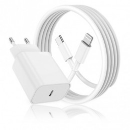 WOOX WA2513 CARGADOR CON CABLE IPHONE BLANCO 3MTS