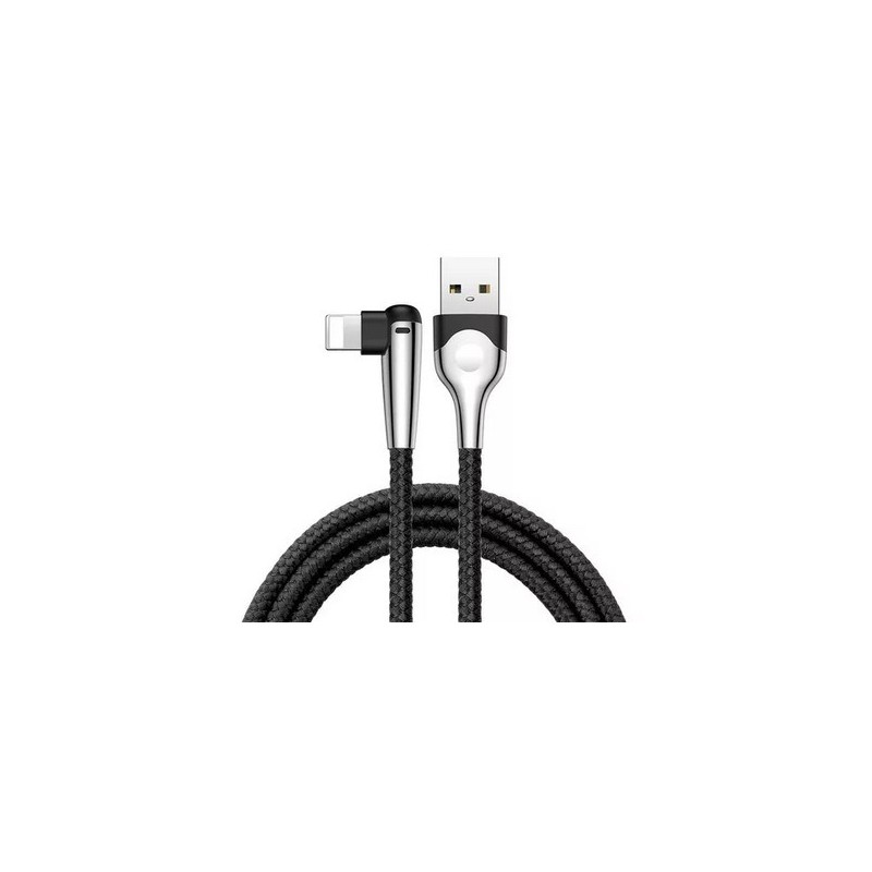 CABLE MICRO USB TPE CON LUZ 2.4AMP 1MT NEGRO