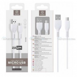 CABLE V8 BLANCO WB2478 MICRO USB 2MTS
