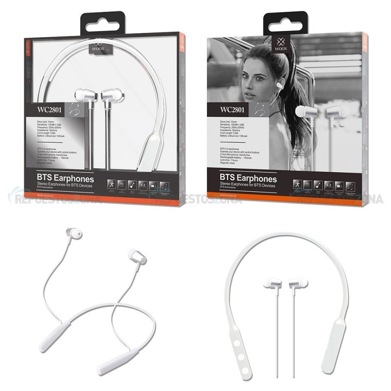AURICULAR WOOX WC2801 STEREO SPORTS BTS BLANCO