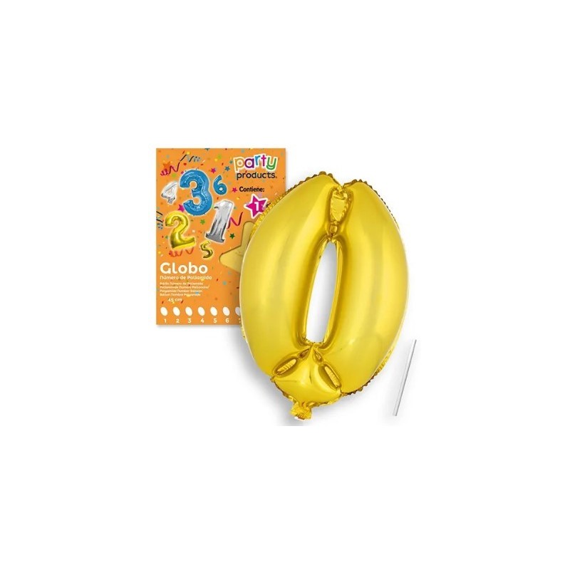 GLOBOS NUMEROS DORADOS MAXI POLIAMIDA
