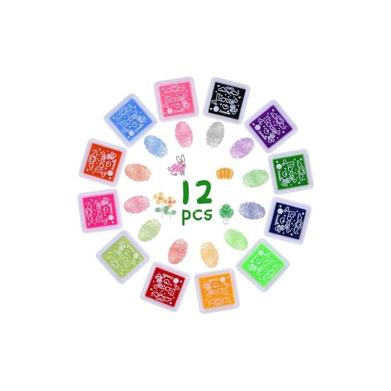 TAMPON SELLOS DEDOS 12 COLORES