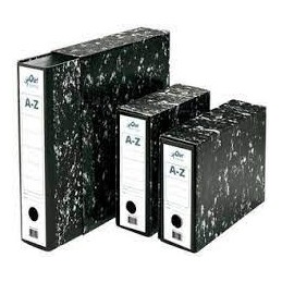 CAJA ARCHIVADOR 4 APAISADO JASPEADO NEGRO