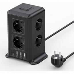 TORRE REGLETA 8 TOMAS USB Y 4 USB 2MT DE CABLE