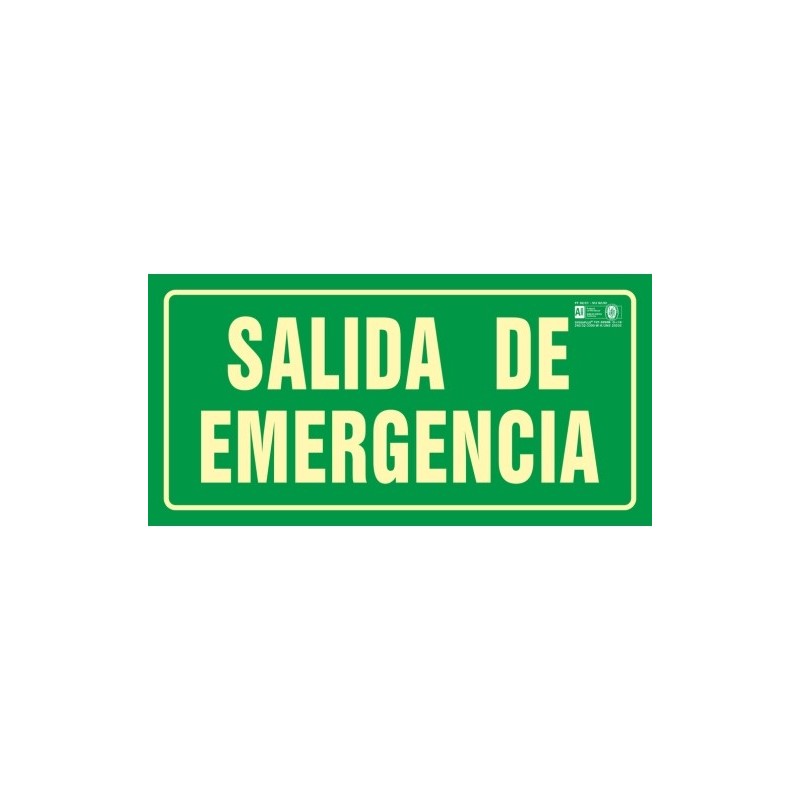 SEÑAL SALIDA EMERGE.PVC FOTOLUMINISCENTE 320x160MM