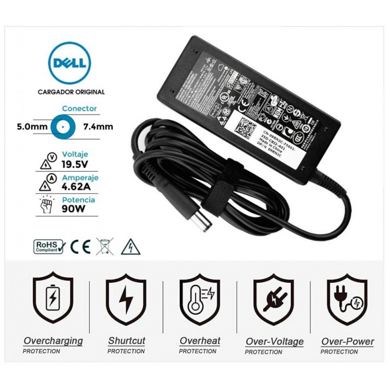 CARGADOR DELL 90W ORIGINAL 19.5V 4.62A 7.4X5.0mm