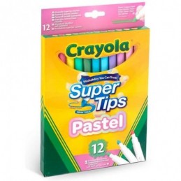 ROTULADOR CRAYOLA SUPER PUNTA 12 COLORES PASTEL