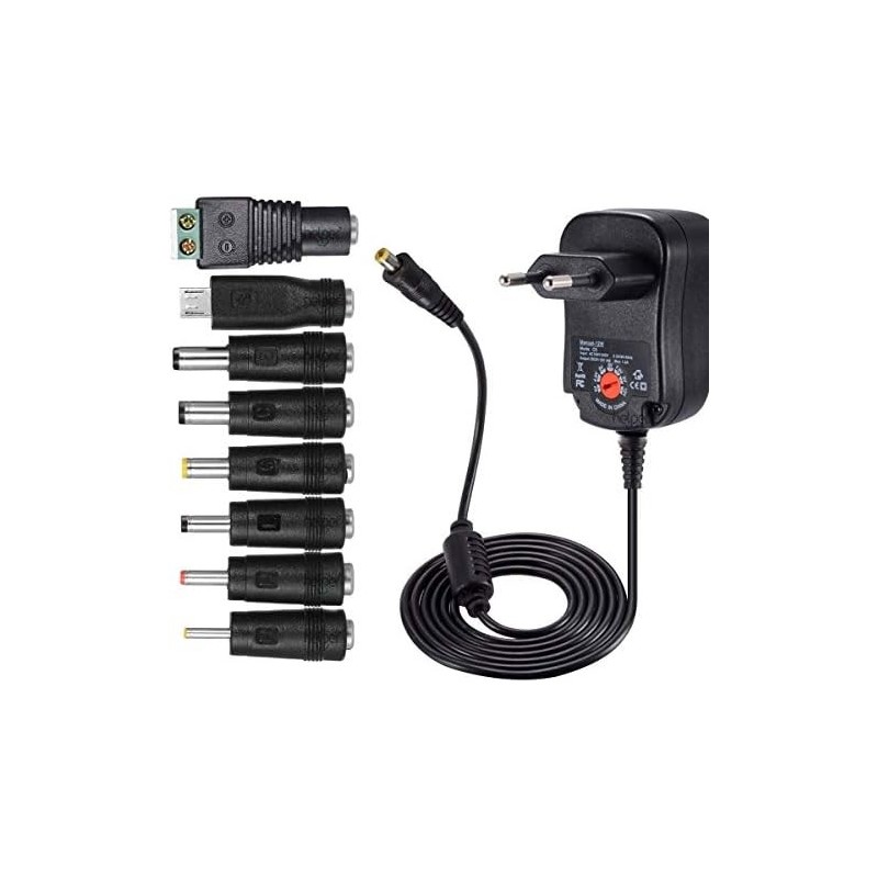 CARGADOR UNIVERSAL 3V/12V /12W CON 6 CONECTORES