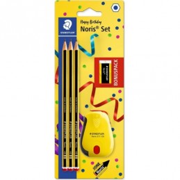 3 LAPIZ NORIS HB SET GOMA Y SACAPUNTAS STAEDTLER
