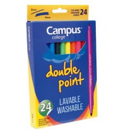 ROTULADOR CAMPUS LAVABLE 2 PUNTAS 24 COLORES